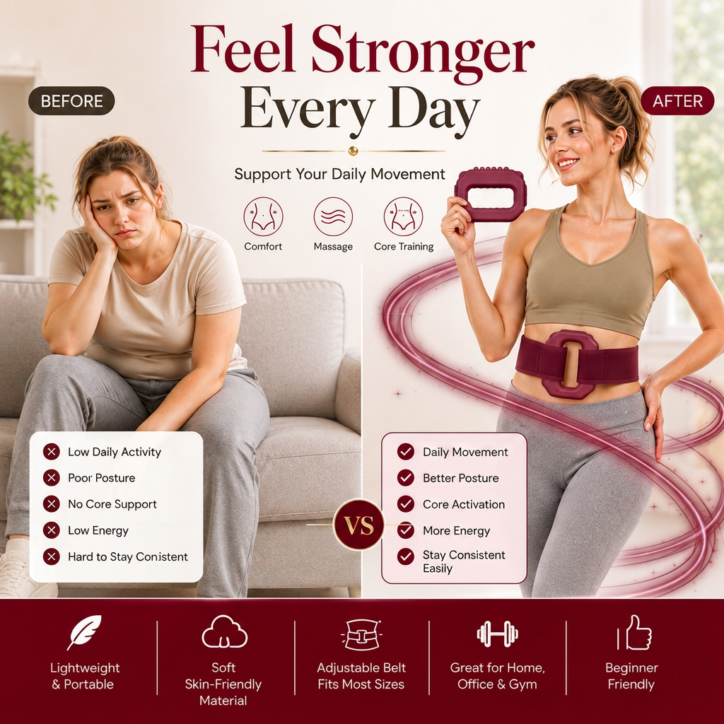Before and after comparison: slouched posture versus upright posture while wearing the waist trainer