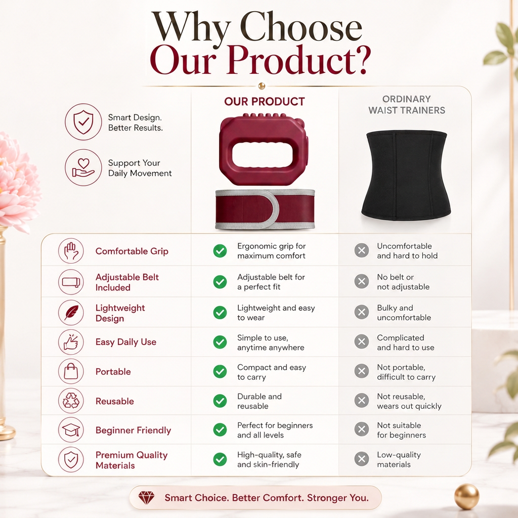 Chart comparing our product with ordinary waist trainers